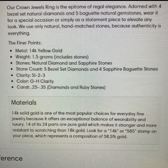 ONE New Oradina 14 Kt. Sapphire and Diamond Band Size 6. - Picture 2 of 5